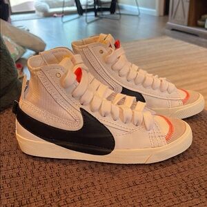 Nike High-Top Sneakers in White, Black, and Orange